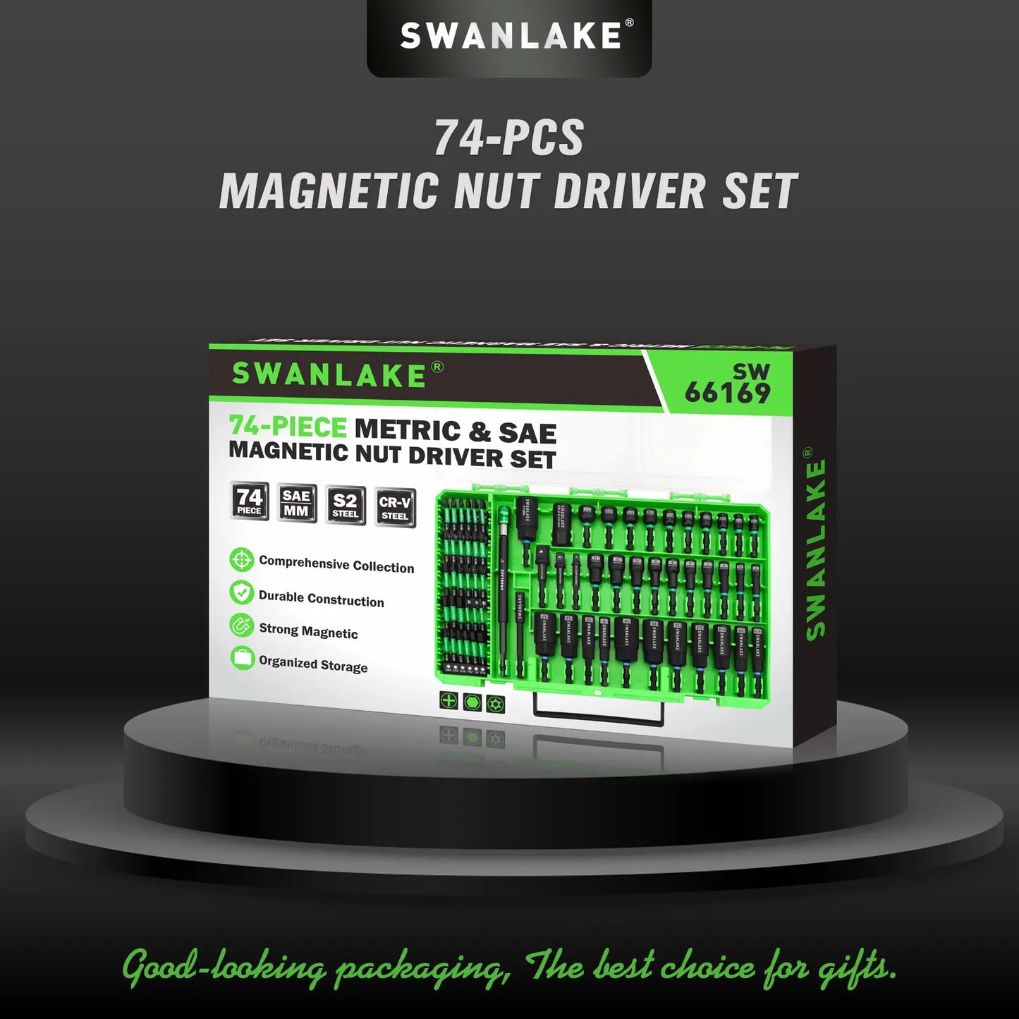 Magnetic Nut Driver Set, Metric & SAE (41/74 Piece) | Impact Drill Bits with Adapter & Holder, Father’s Day Gift for Men