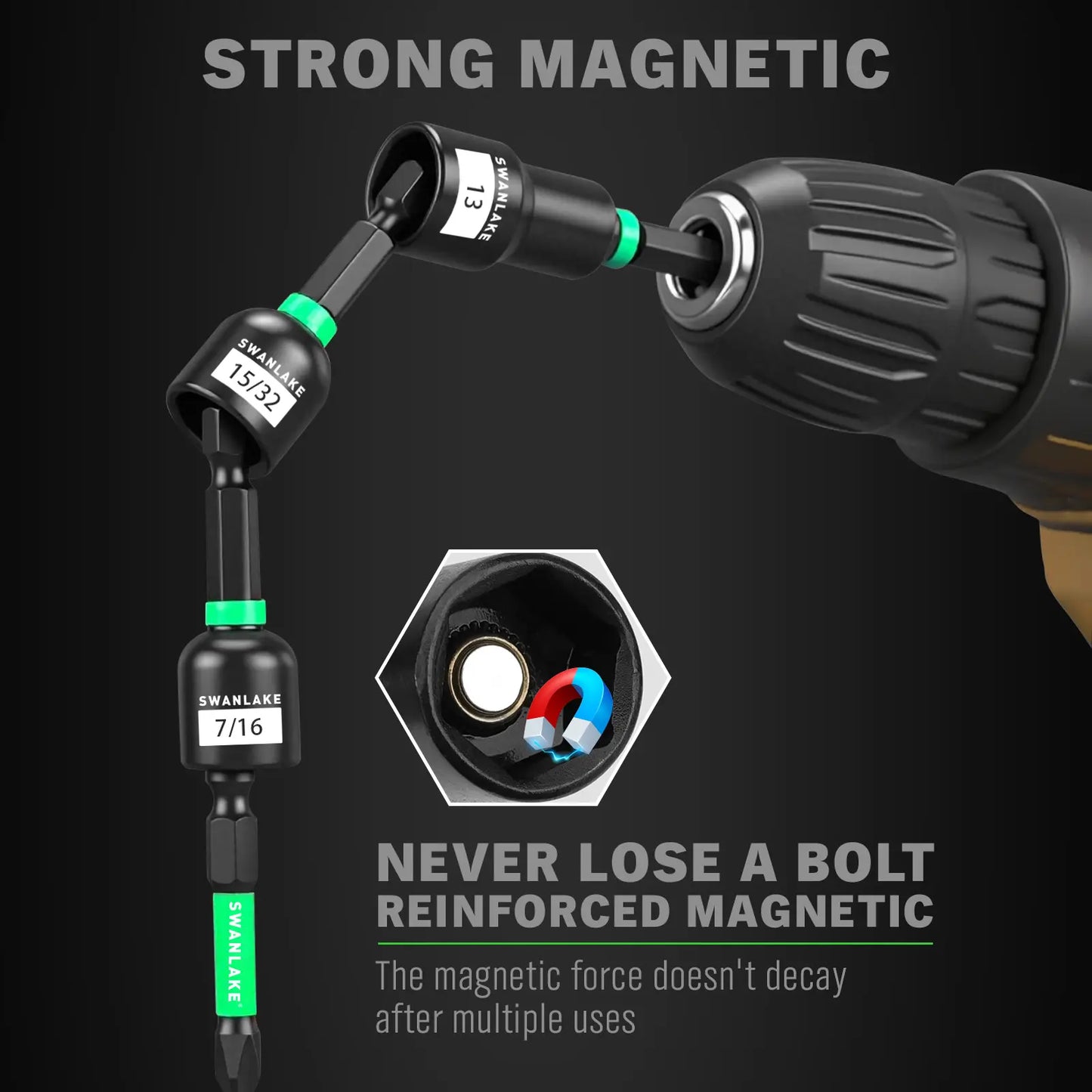 Magnetic Nut Driver Set, Metric & SAE (41/74 Piece) | Impact Drill Bits with Adapter & Holder, Father’s Day Gift for Men